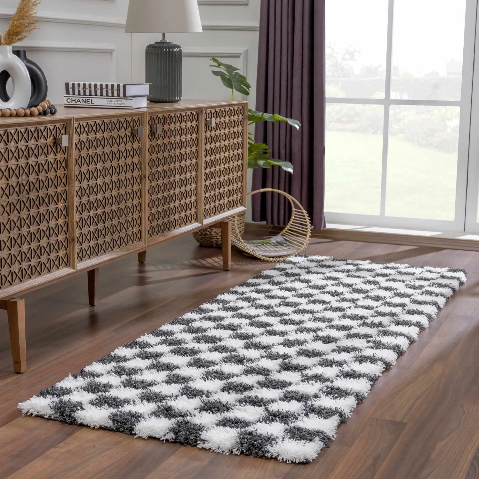 Boutique Rugs - Atira Black & White Checkered Area Rug
