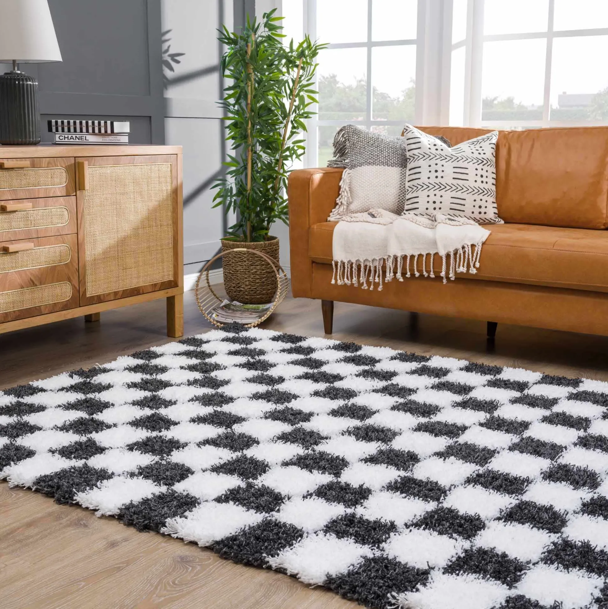 Boutique Rugs - Atira Black & White Checkered Area Rug