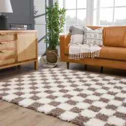 Boutique Rugs - Atira Brown Checkered Area Rug