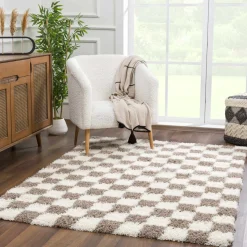 Boutique Rugs - Atira Brown Checkered Area Rug