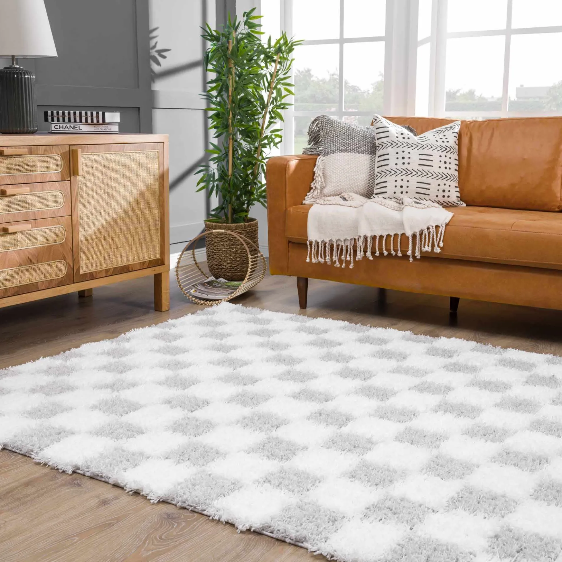 Boutique Rugs - Atira Gray Checkered Area Rug