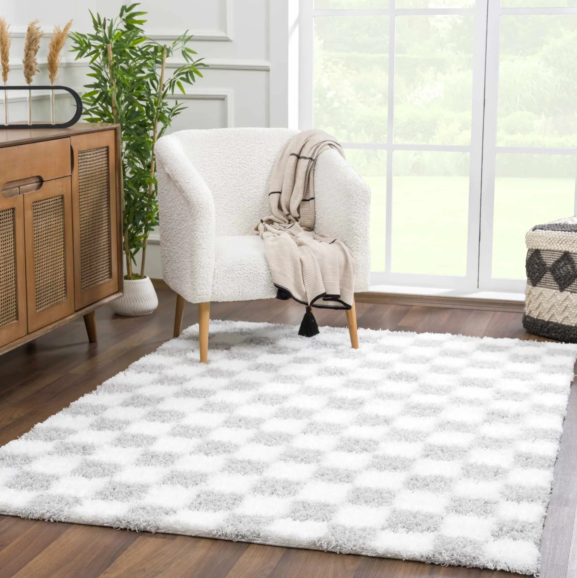 Boutique Rugs - Atira Gray Checkered Area Rug