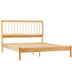 Cama Mid-Century Modern Solid Wood Spindle Bedframe