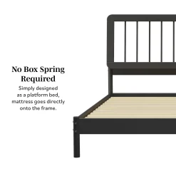 Cama Mid-Century Modern Solid Wood Spindle Bedframe