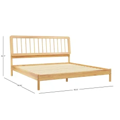 Cama Mid-Century Modern Solid Wood Spindle Bedframe