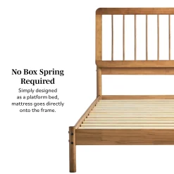 Cama Mid-Century Modern Solid Wood Spindle Bedframe