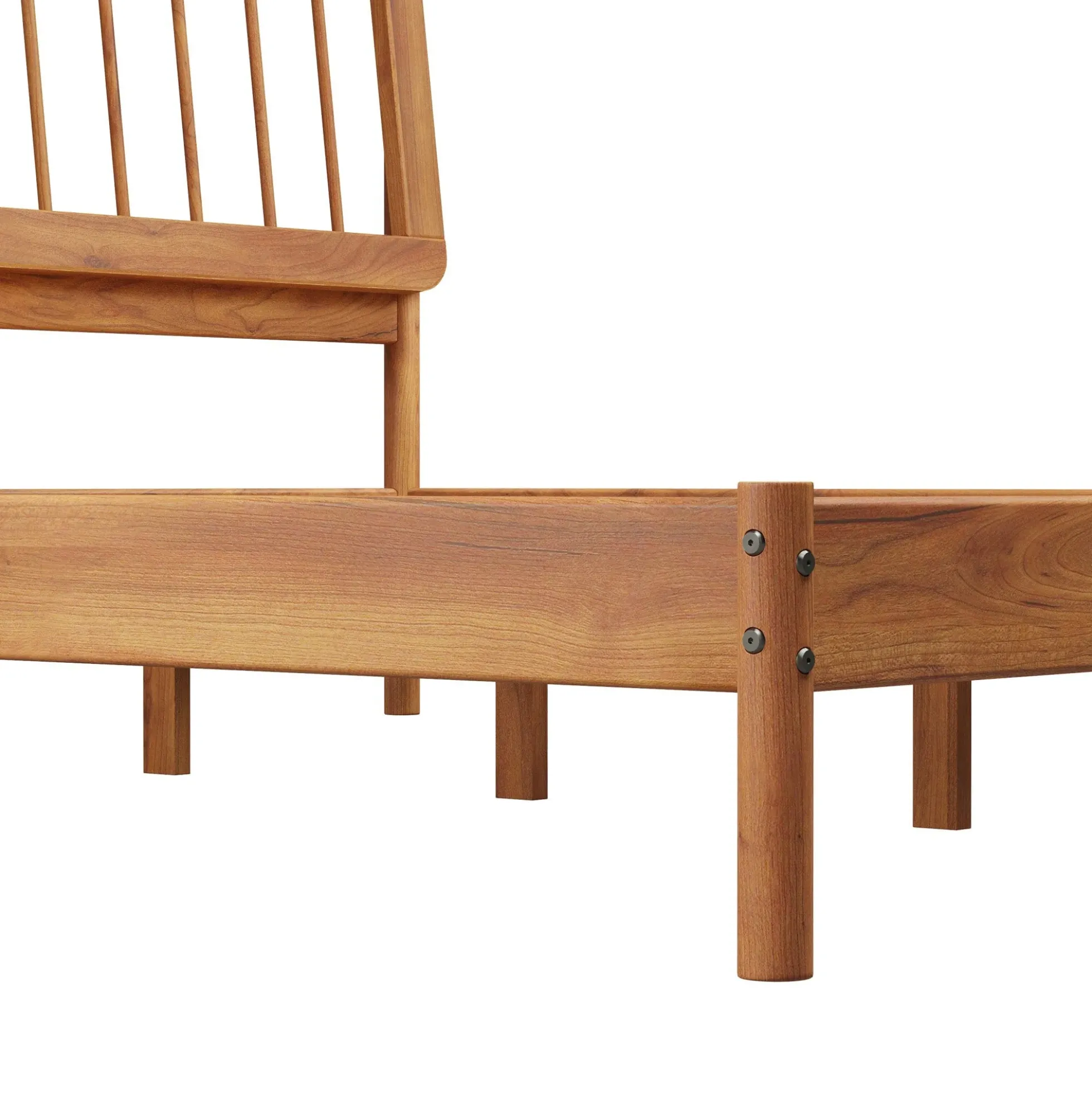 Cama Mid-Century Modern Solid Wood Spindle Bedframe