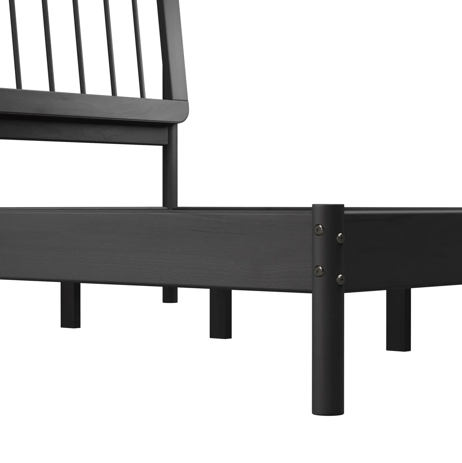 Cama Mid-Century Modern Solid Wood Spindle Bedframe