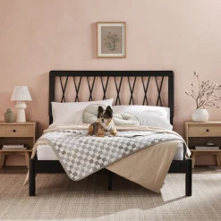 Cama X Spindle Mid-Century Modern Solid Wood Bed