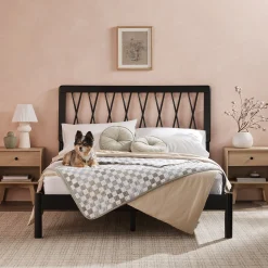 Cama X Spindle Mid-Century Modern Solid Wood Bed