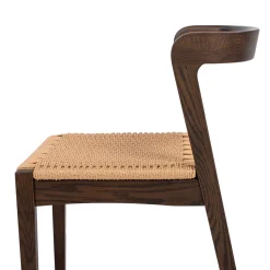 Capri Woven Seat Oak Wood Dining Chair