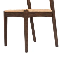 Capri Woven Seat Oak Wood Dining Chair