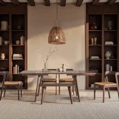 Capri Woven Seat Oak Wood Dining Chair