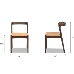Capri Woven Seat Oak Wood Dining Chair