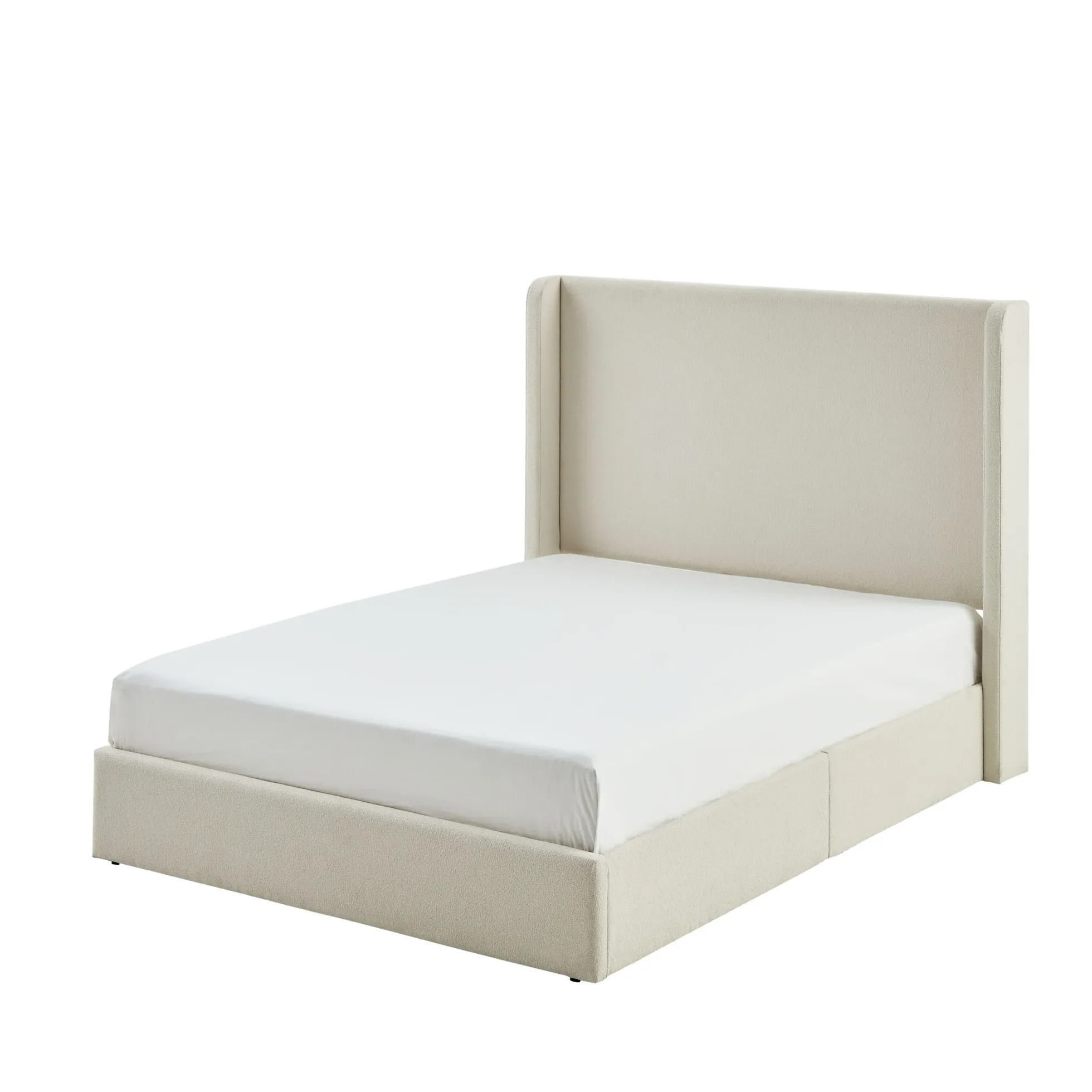 Carmen 52.3' Upholstered Wingback King Bedframe