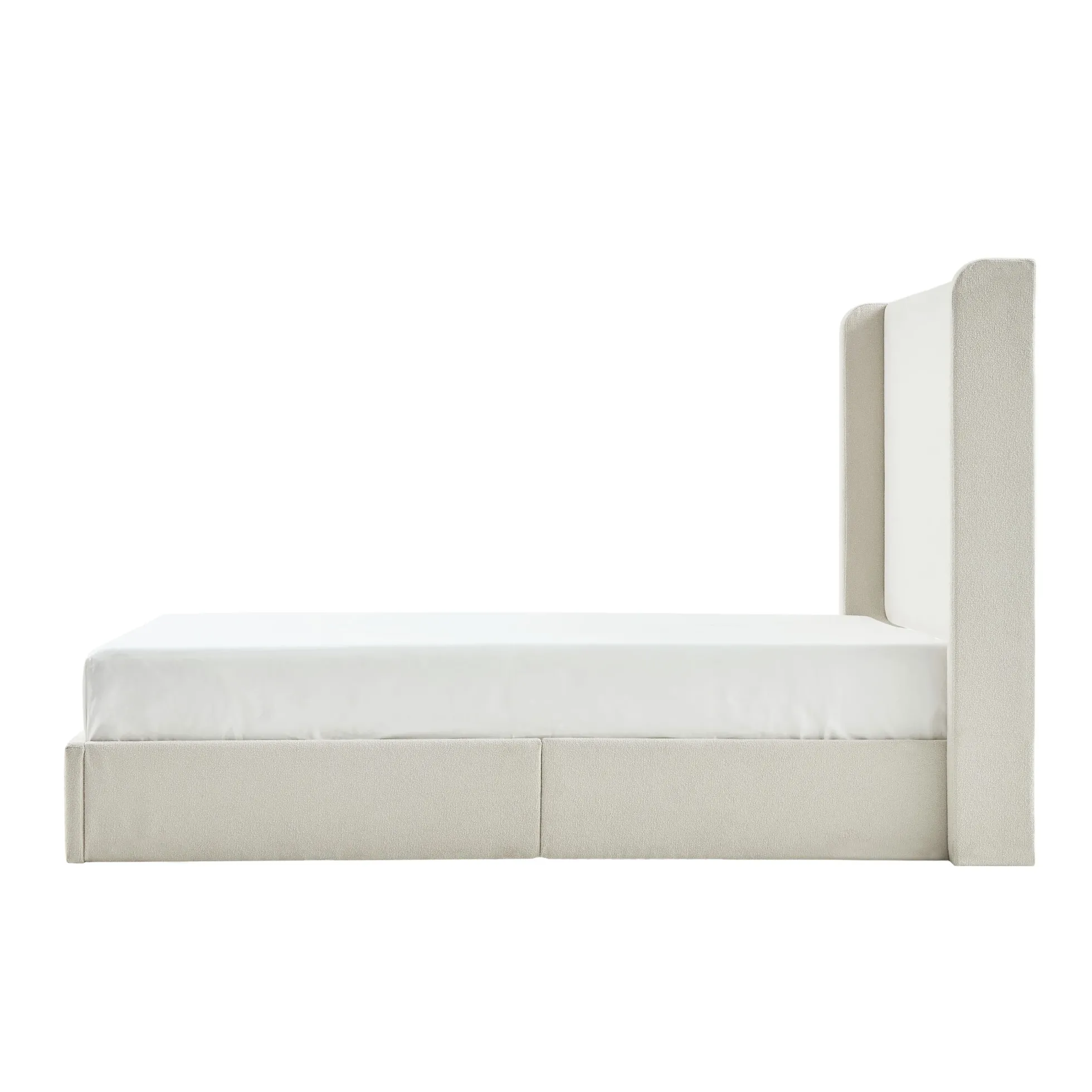 Carmen 52.3' Upholstered Wingback King Bedframe