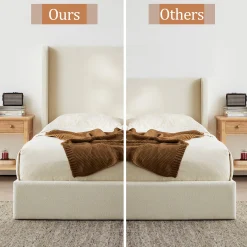 Carmen 52.3' Upholstered Wingback King Bedframe