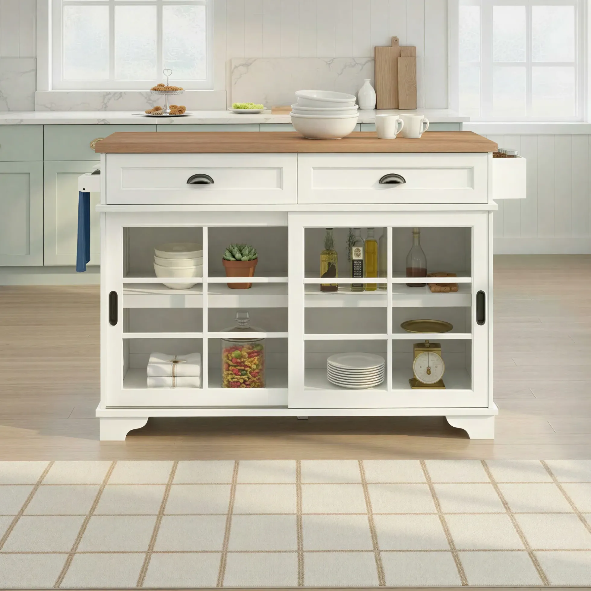 Carolina Free-Standing 48" Kitchen Island with Storage