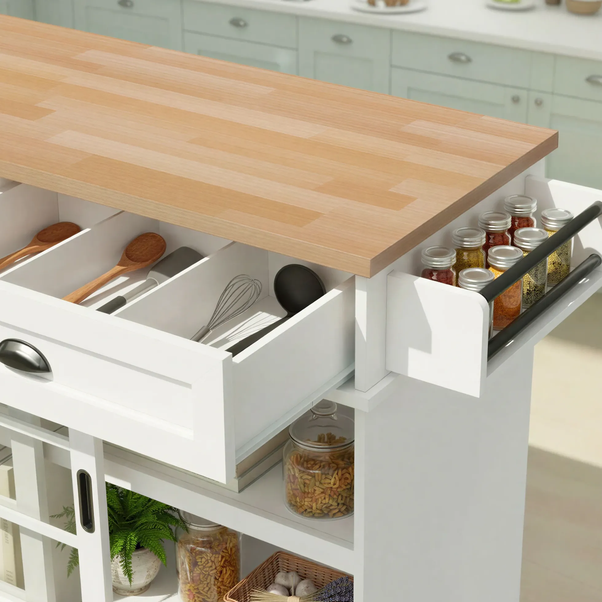 Carolina Free-Standing 48" Kitchen Island with Storage