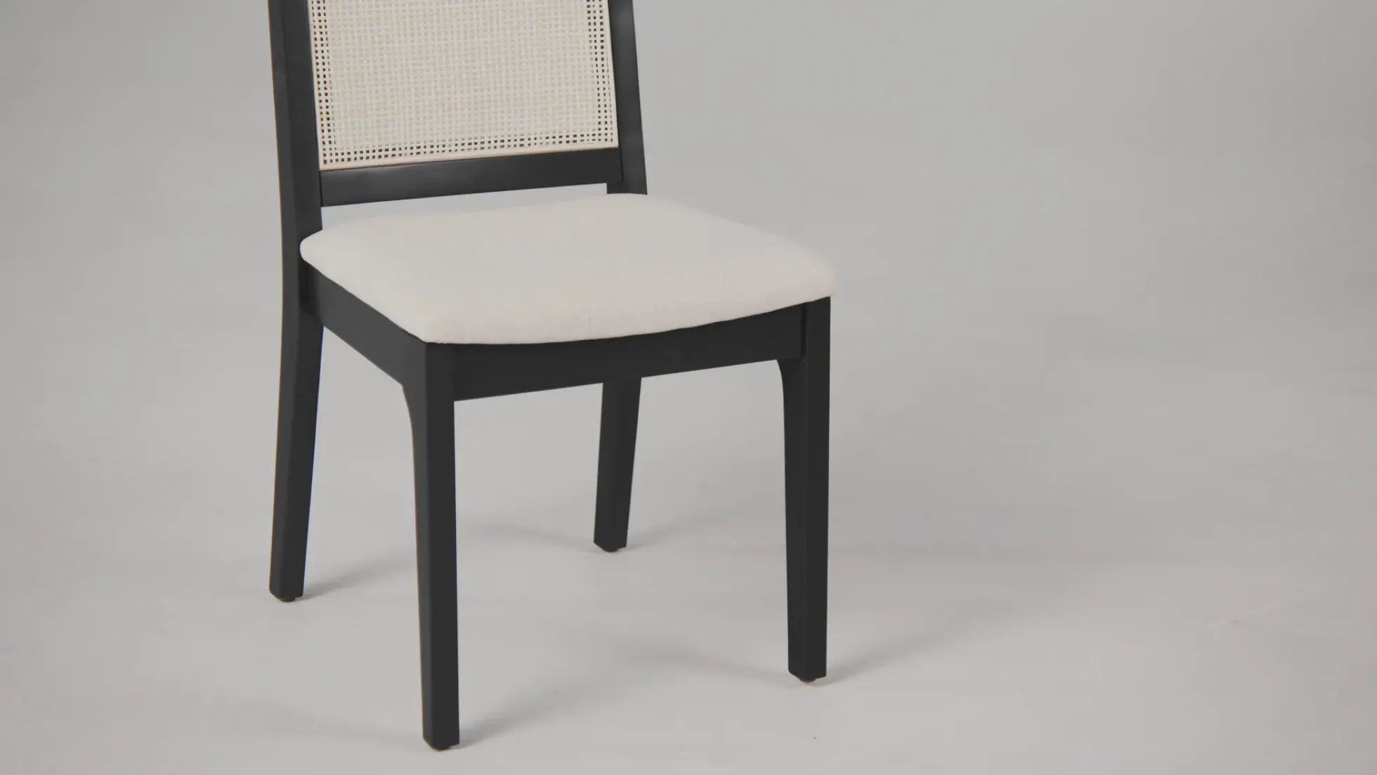 Catalina Solid Wood Dining Chair with Rattan Inset Back, Set of 2