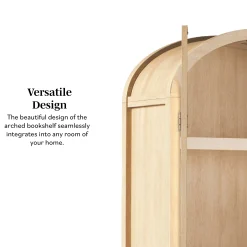Chantelle Modern Arched Bookshelf with Glass Doors