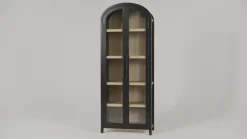 Chantelle Modern Arched Bookshelf with Glass Doors