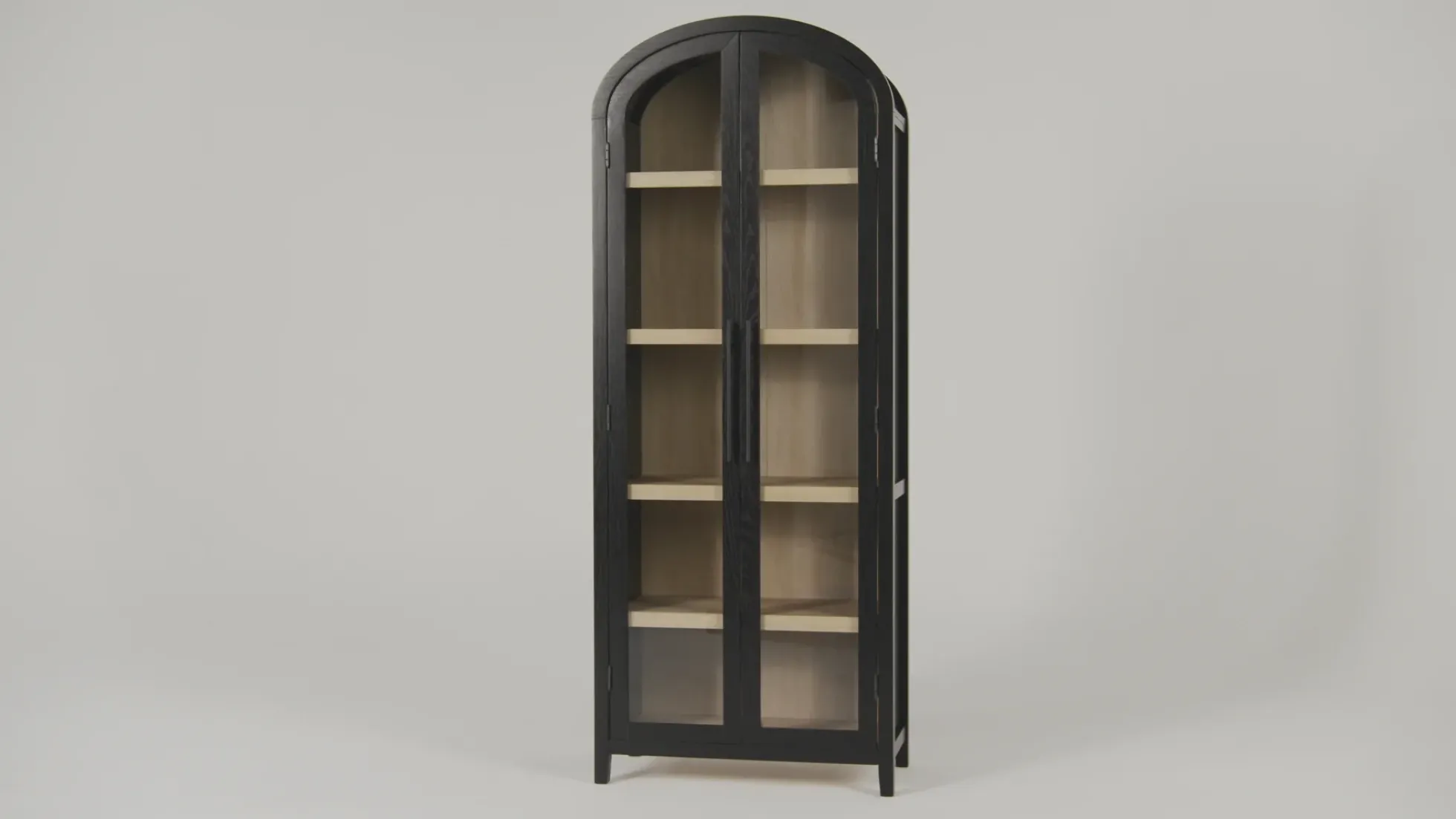 Chantelle Modern Arched Bookshelf with Glass Doors