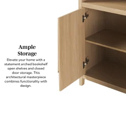 Chantelle Modern Arched Bookshelf with Cabinet