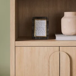 Chantelle Modern Arched Bookshelf with Cabinet