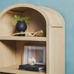 Chantelle Modern Arched Bookshelf with Open Shelves