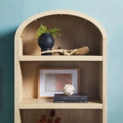 Chantelle Modern Arched Bookshelf with Open Shelves