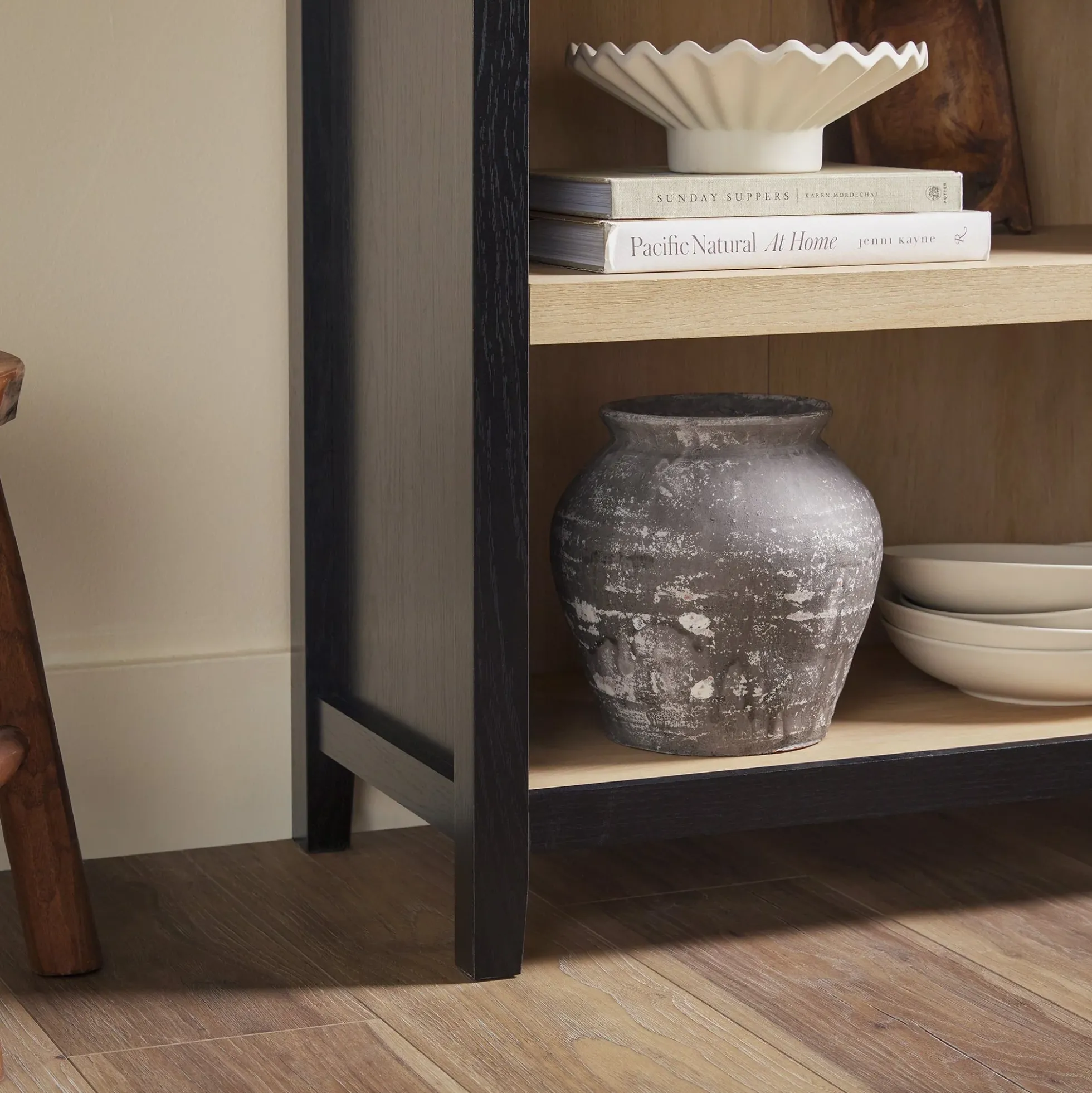 Chantelle Modern Arched Bookshelf with Open Shelves