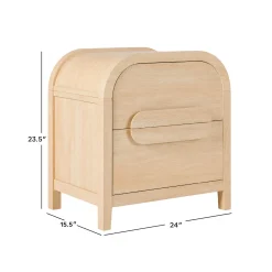 Chantelle Modern Curve Design 2-Drawer Nightstand