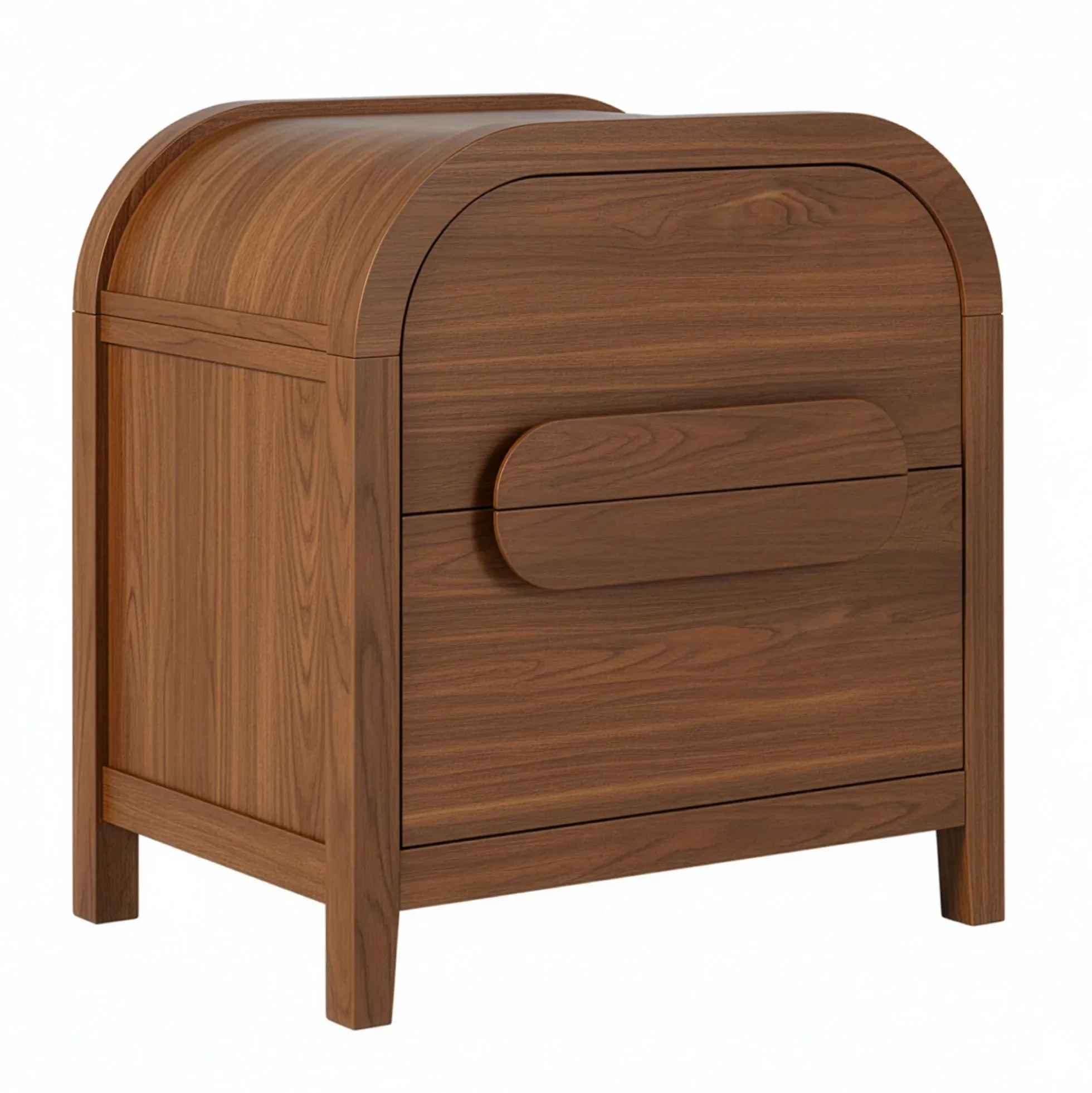 Chantelle Modern Curve Design 2-Drawer Nightstand