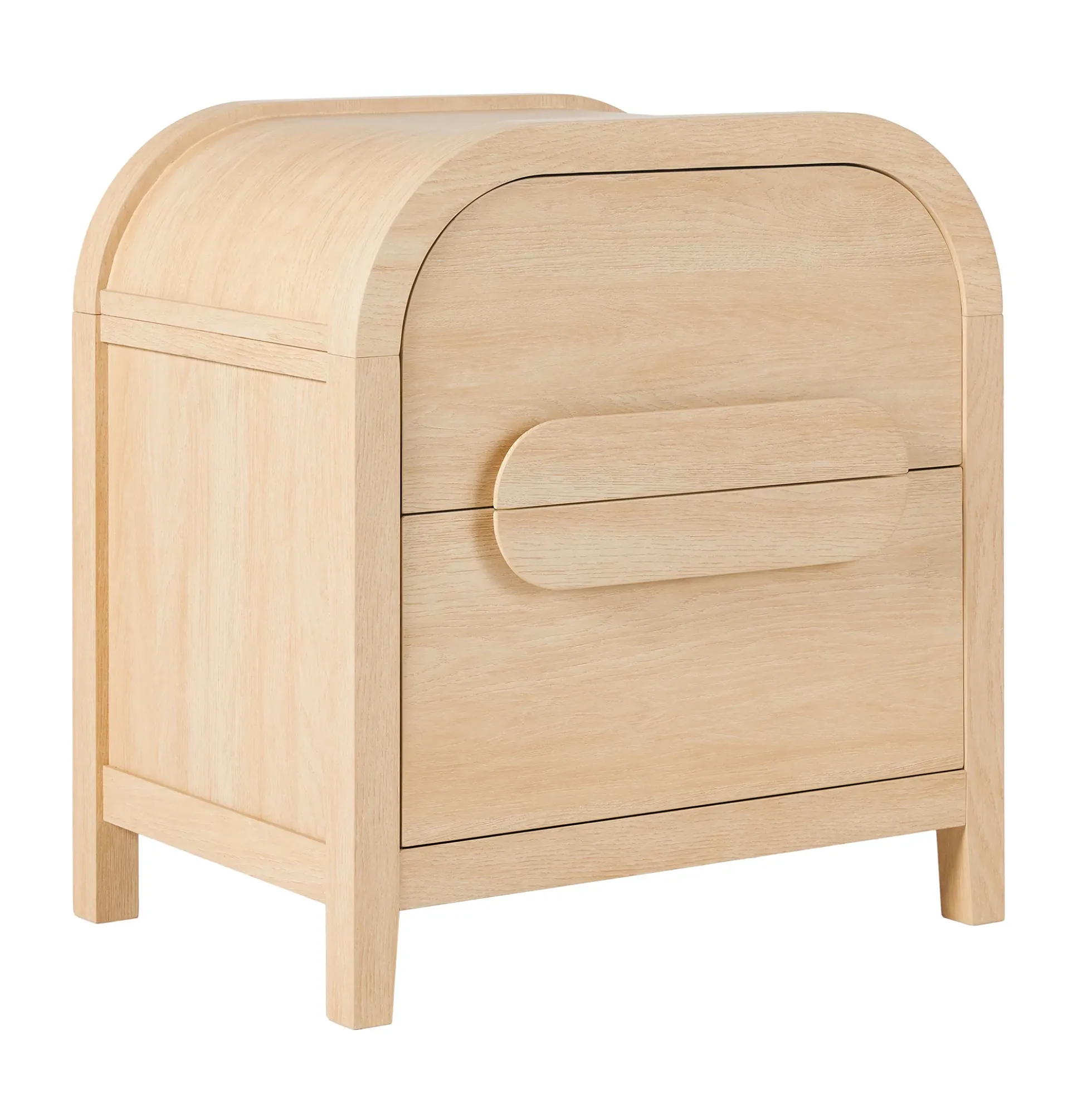 Chantelle Modern Curve Design 2-Drawer Nightstand