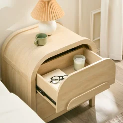 Chantelle Modern Curve Design 2-Drawer Nightstand