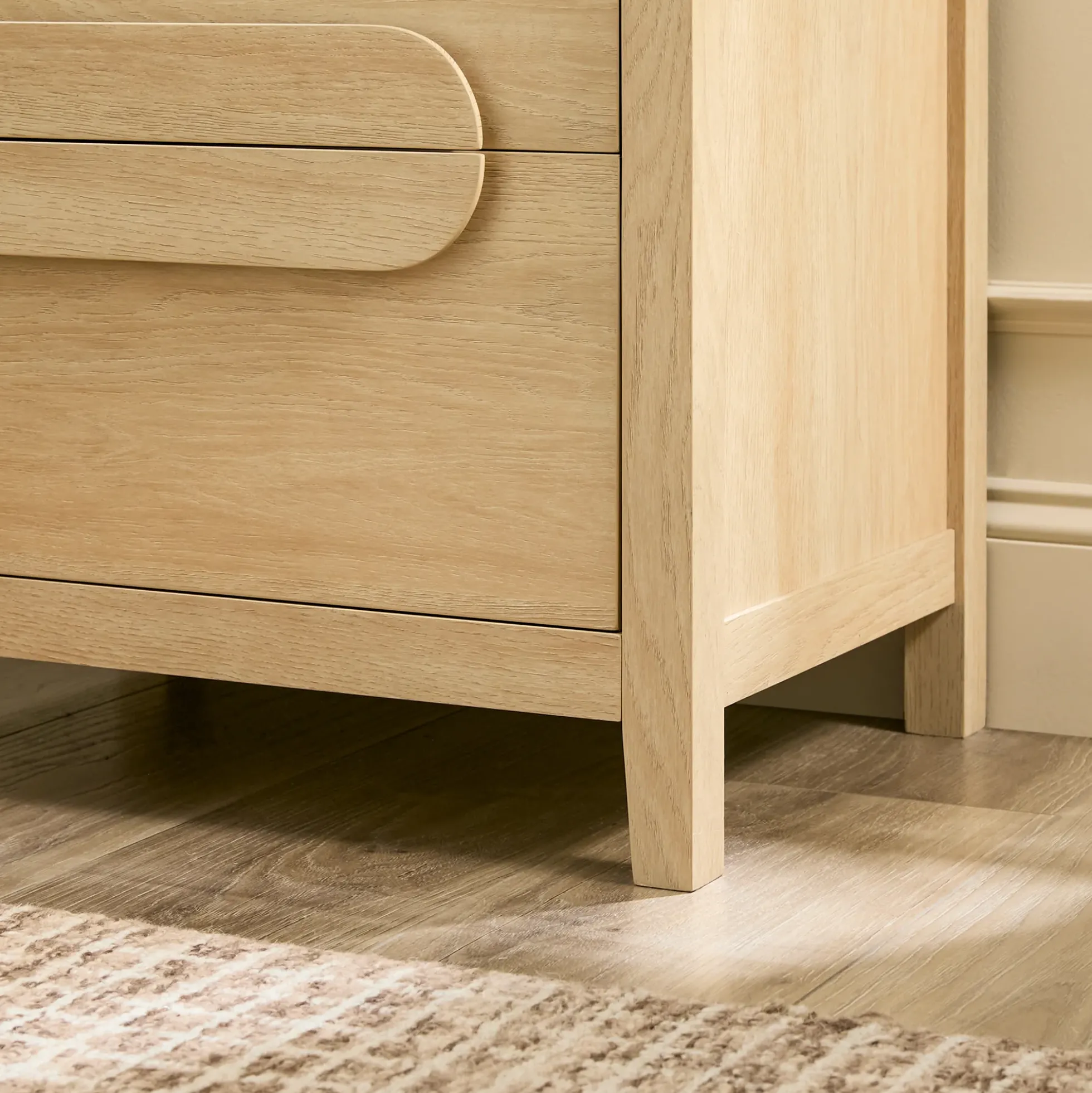 Chantelle Modern Curve Design 2-Drawer Nightstand