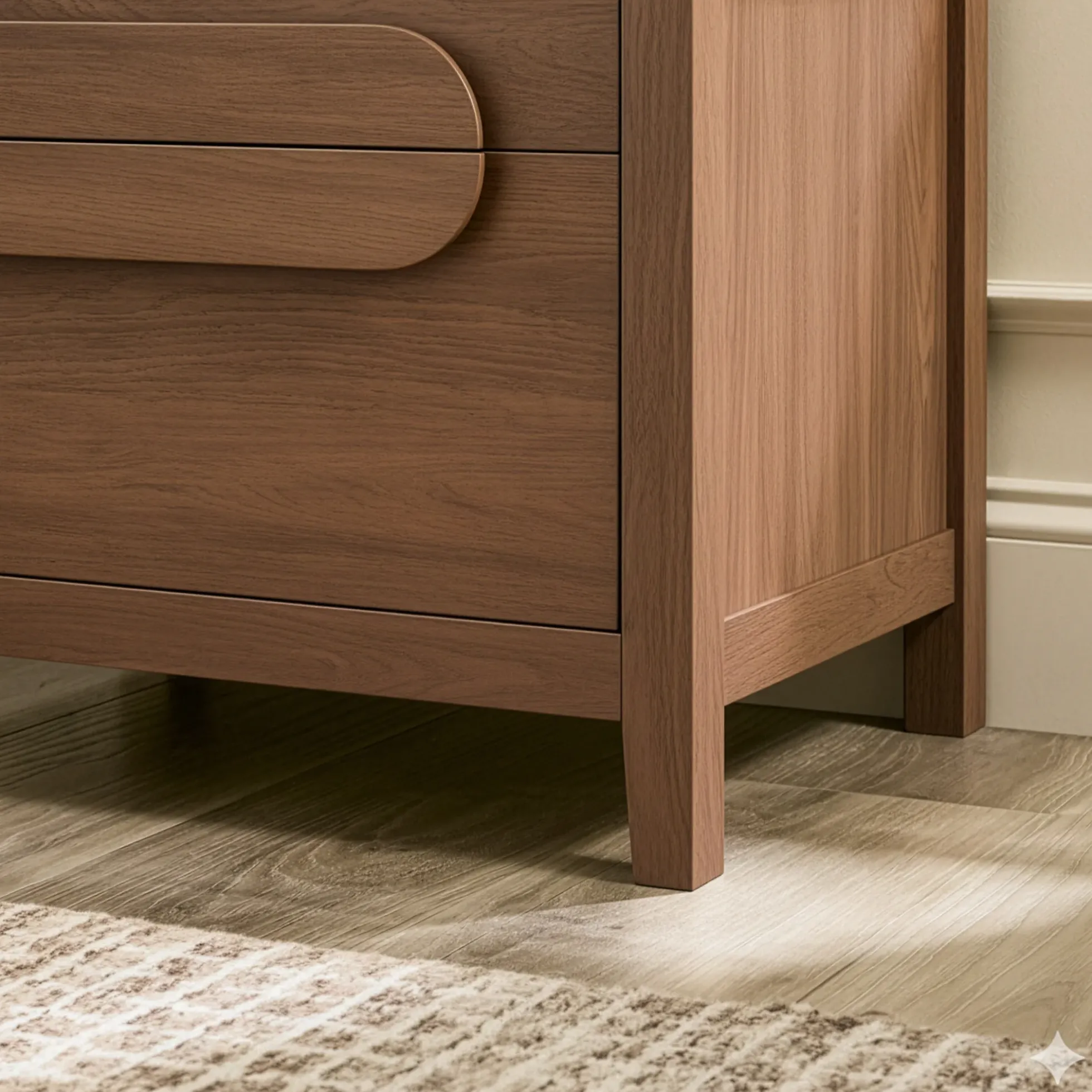 Chantelle Modern Curve Design 2-Drawer Nightstand
