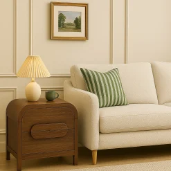Chantelle Modern Curve Design 2-Drawer Nightstand