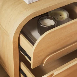 Chantelle Modern Curve Design 2-Drawer Nightstand