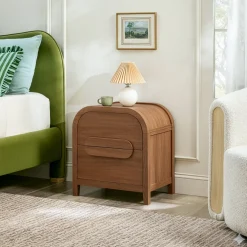 Chantelle Modern Curve Design 2-Drawer Nightstand