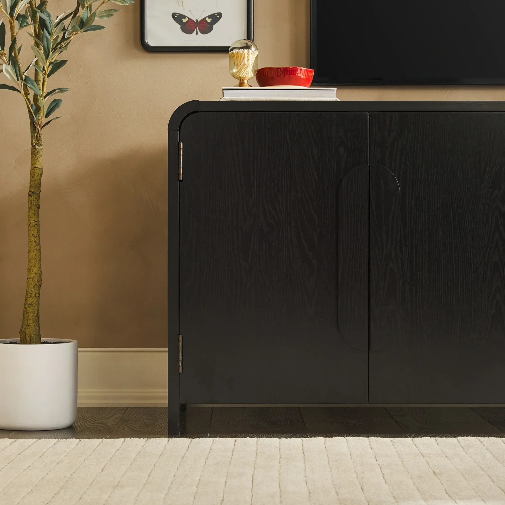 Chantelle Modern Curved Buffet Sideboard and TV Stand