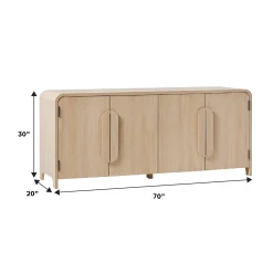 Chantelle Modern Curved Buffet Sideboard and TV Stand