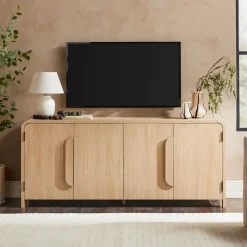 Chantelle Modern Curved Buffet Sideboard and TV Stand