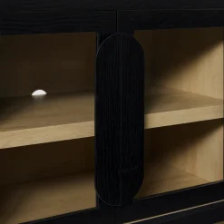 Chantelle Modern Curved Easy Assembly TV Stand