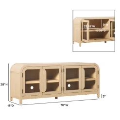 Chantelle Modern Curved Easy Assembly TV Stand