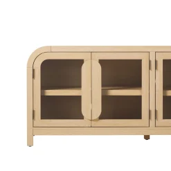 Chantelle Modern Curved Easy Assembly TV Stand