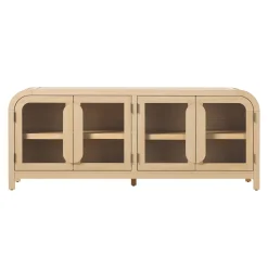 Chantelle Modern Curved Easy Assembly TV Stand