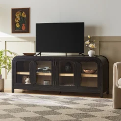 Chantelle Modern Curved Easy Assembly TV Stand