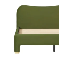 Chantelle Modern Curved Velvet Upholstered Bedframe